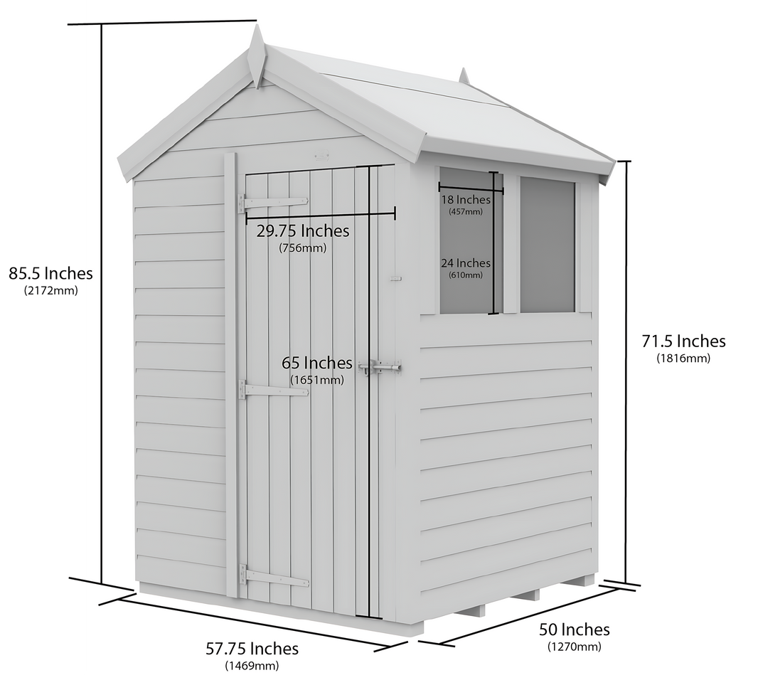 image 5ft x 4ft Apex Security Shed