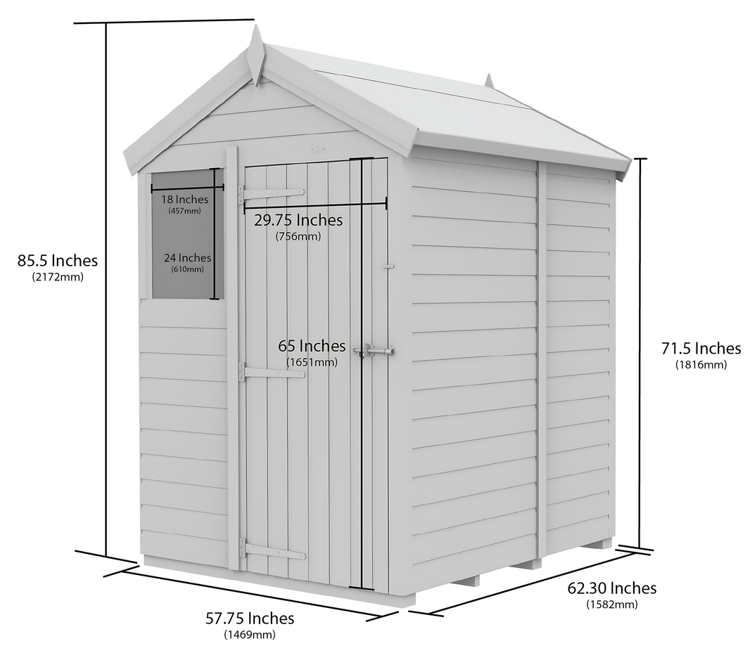 image 5ft x 5ft Apex Security Shed