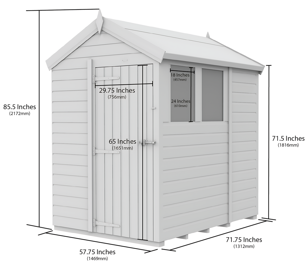 image 5ft x 6ft Apex Security Shed