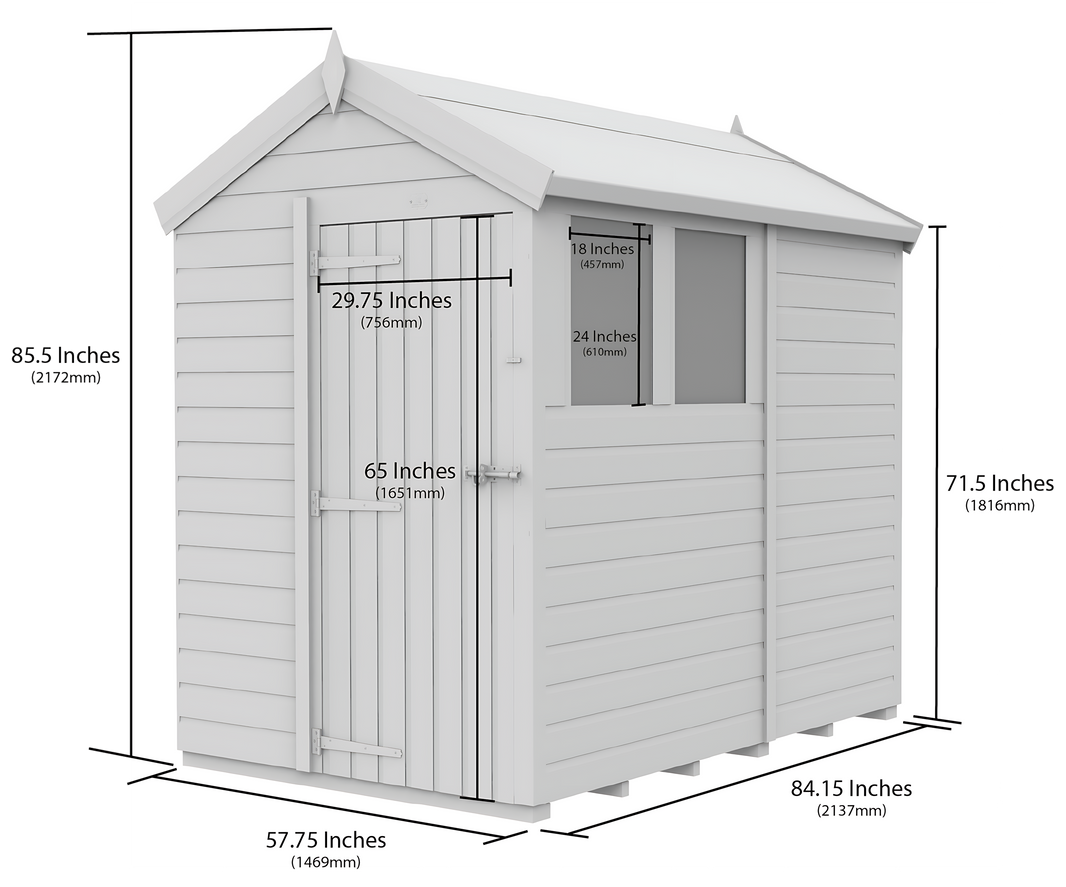 image 5ft x 7ft Apex Security Shed