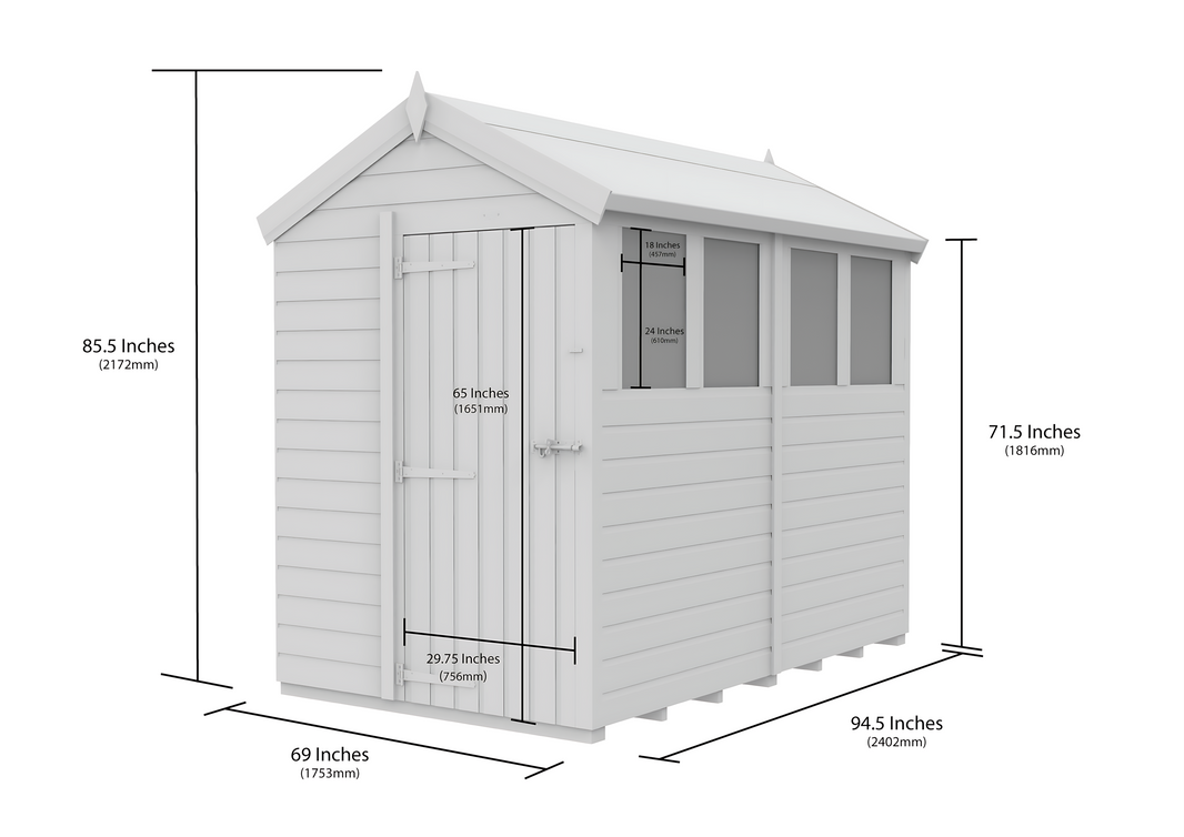 image 5ft x 8ft Apex Security Shed