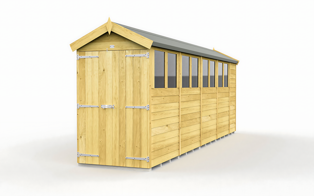 4ft x 18ft Apex Shed