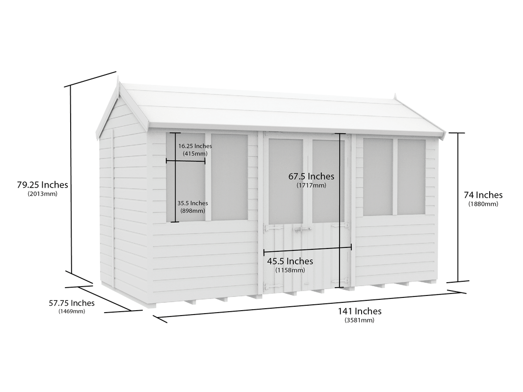 image 5ft x 12ft Apex Summer House