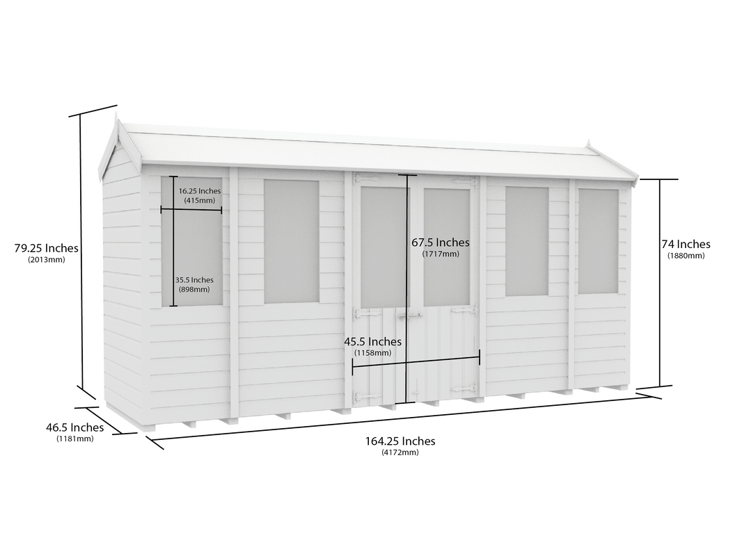 image 4ft x 14ft Apex Summer House