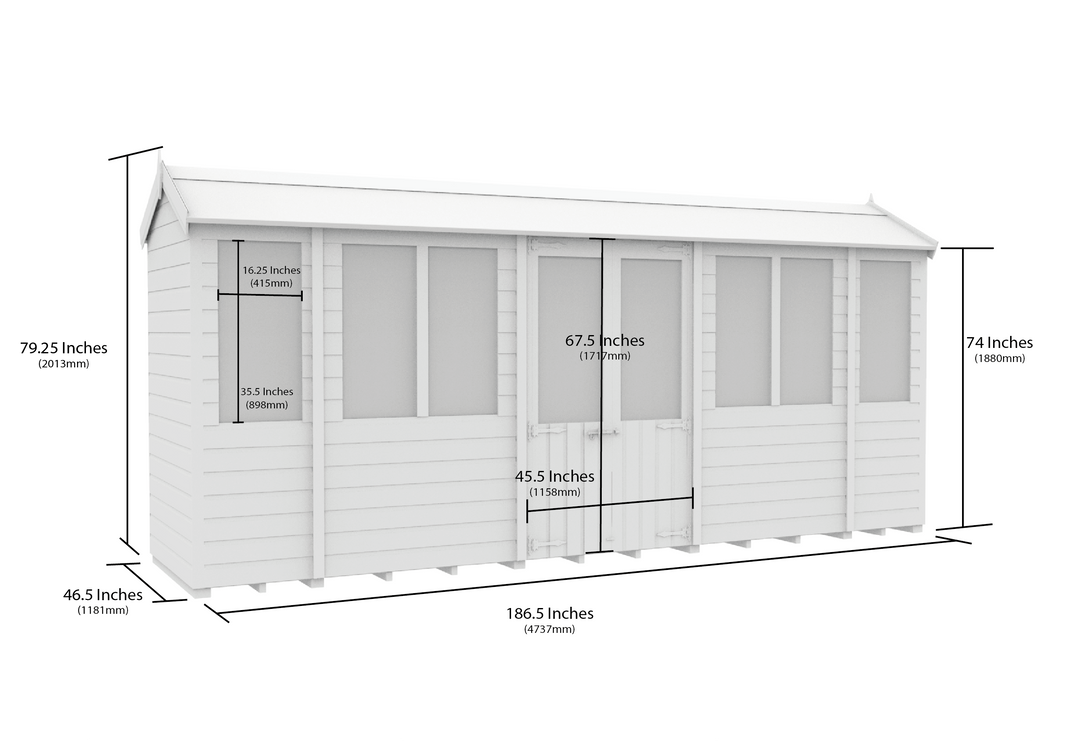 image 4ft x 18ft Apex Summer House