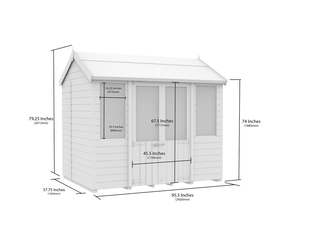 image 5ft x 8ft Apex Summer House