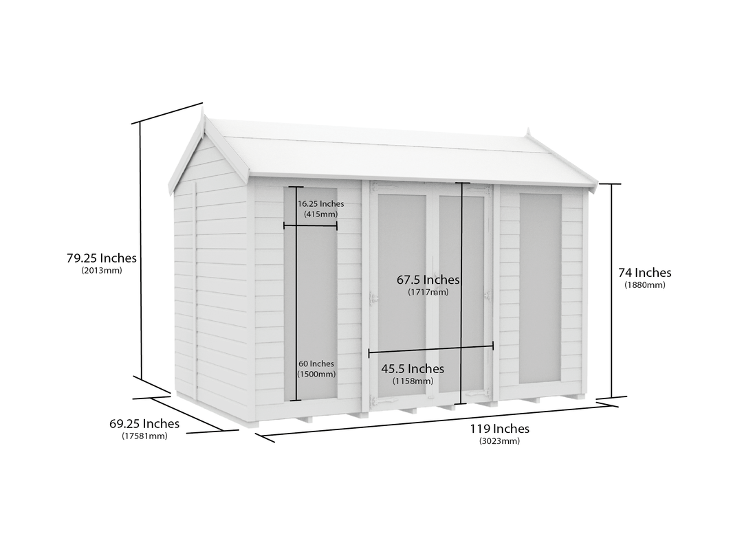 image 6ft x 10ft Apex Summer House (Full Height Window)