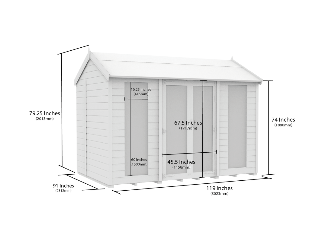 image 8ft x 10ft Apex Summer House (Full Height Window)