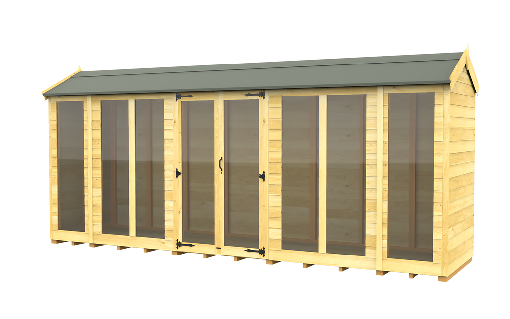 4ft x 16ft Apex Summer House (Full Height Window)