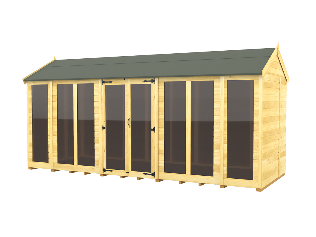 5ft x 16ft Apex Summer House (Full Height Window)