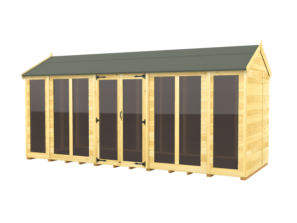 7ft x 16ft Apex Summer House (Full Height Window)