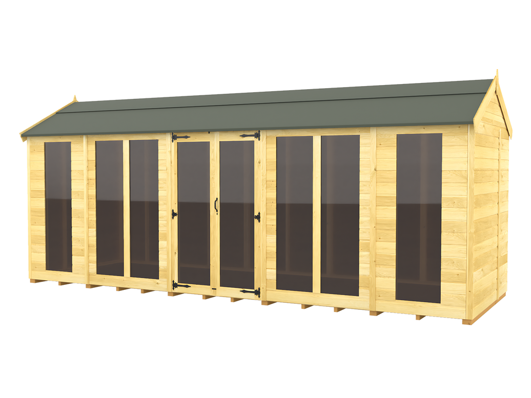 5ft x 18ft Apex Summer House (Full Height Window)