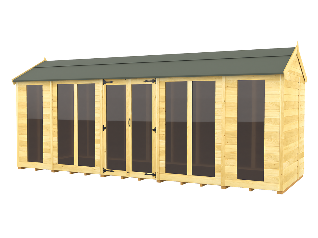 5ft x 18ft Apex Summer House (Full Height Window)