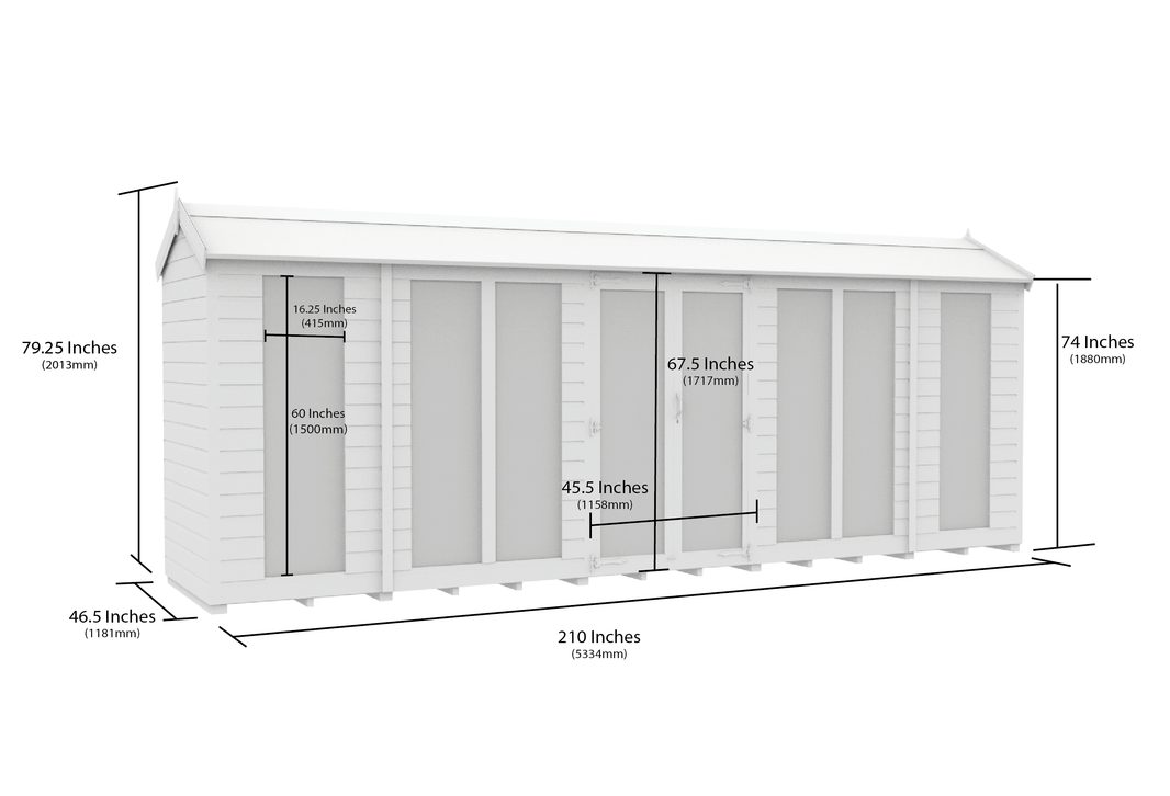 image 4ft x 18ft Apex Summer House (Full Height Window)