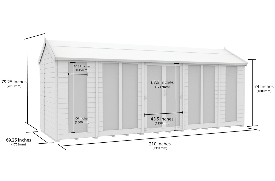image 6ft x 18ft Apex Summer House (Full Height Window)