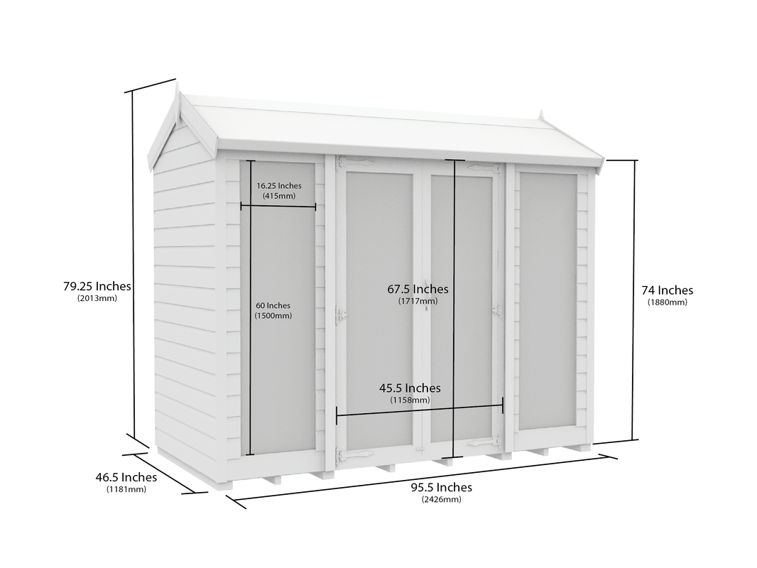 image 4ft x 10ft Apex Summer House (Full Height Window)