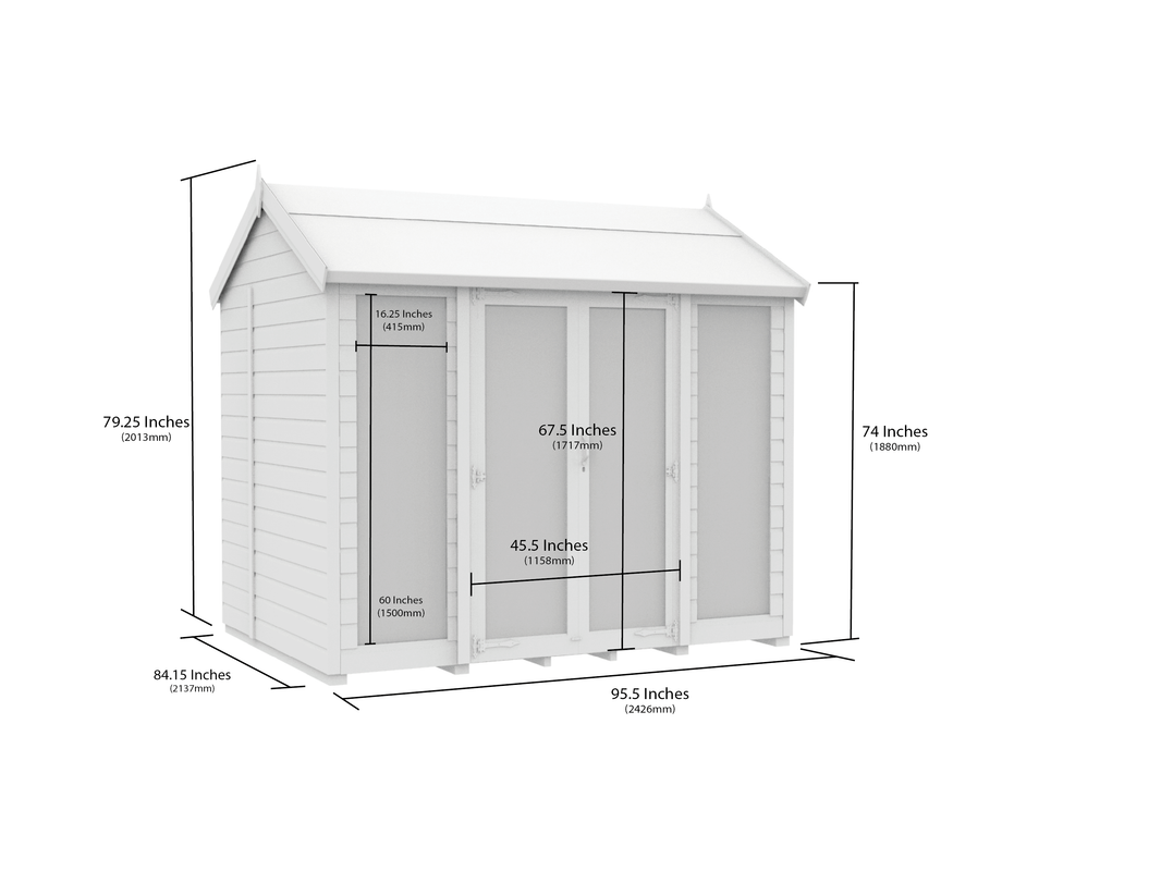 image 7ft x 8ft Apex Summer House (Full Height Window)