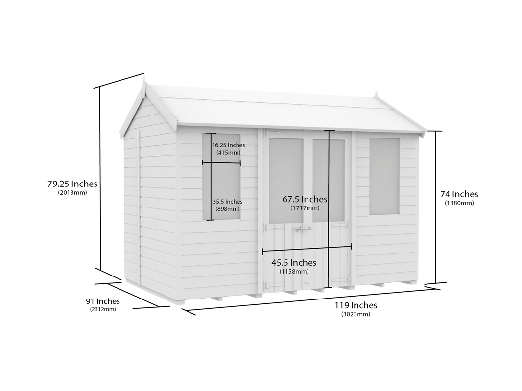 image 8ft x 10ft Apex Summer Shed