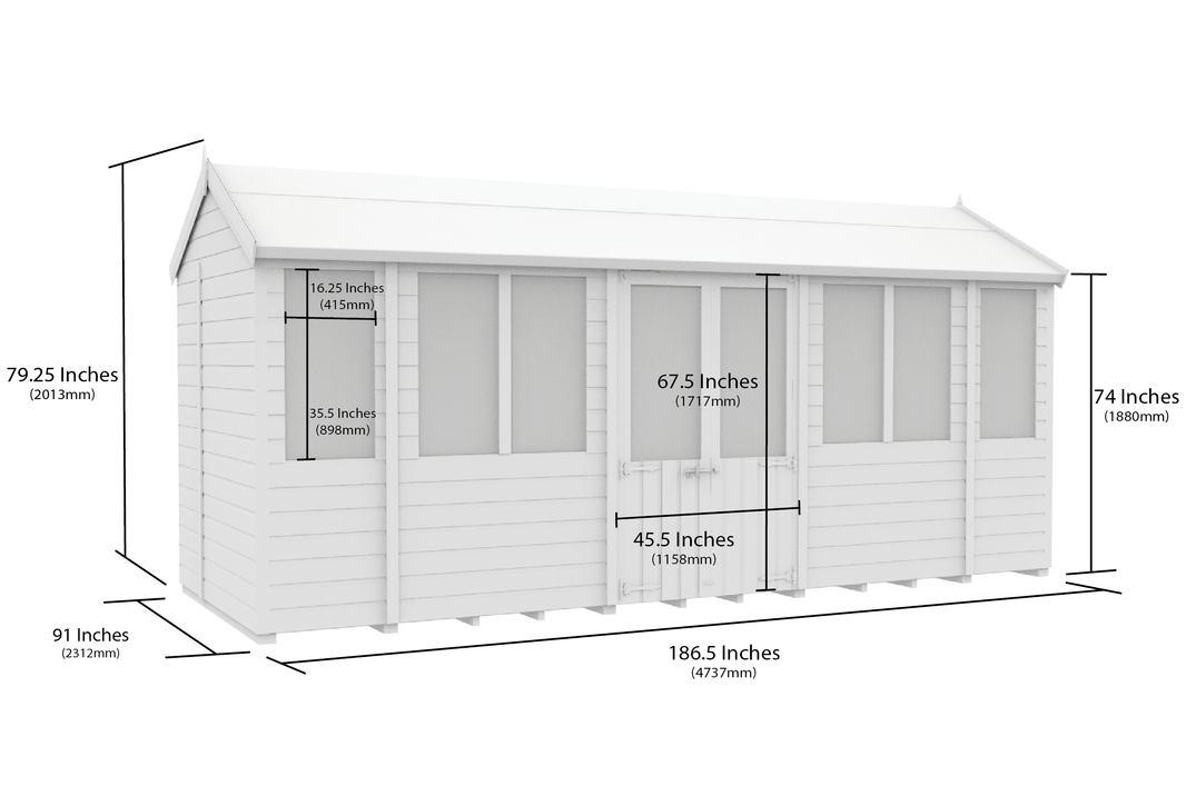 image 8ft x 16ft Apex Summer Shed
