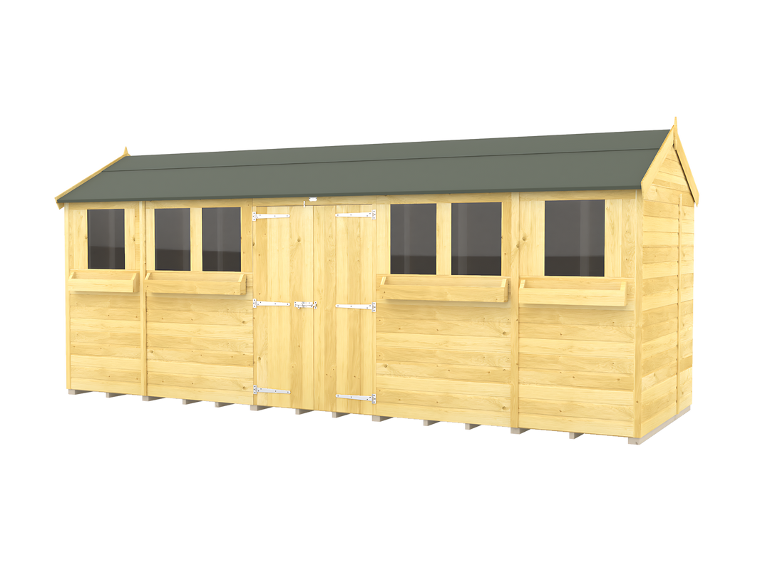 5ft x 18ft Apex Summer Shed