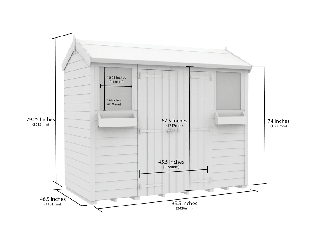 image 4ft x 8ft Apex Summer Shed