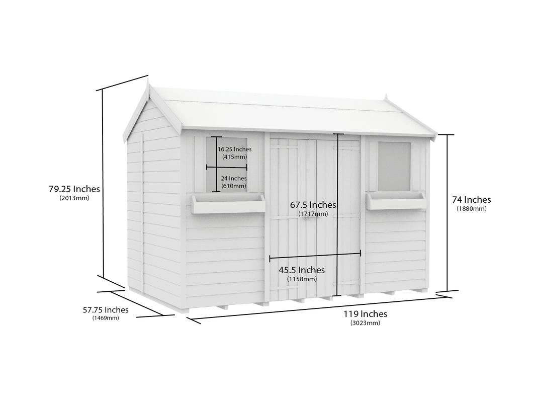 image 5ft x 10ft Apex Summer Shed