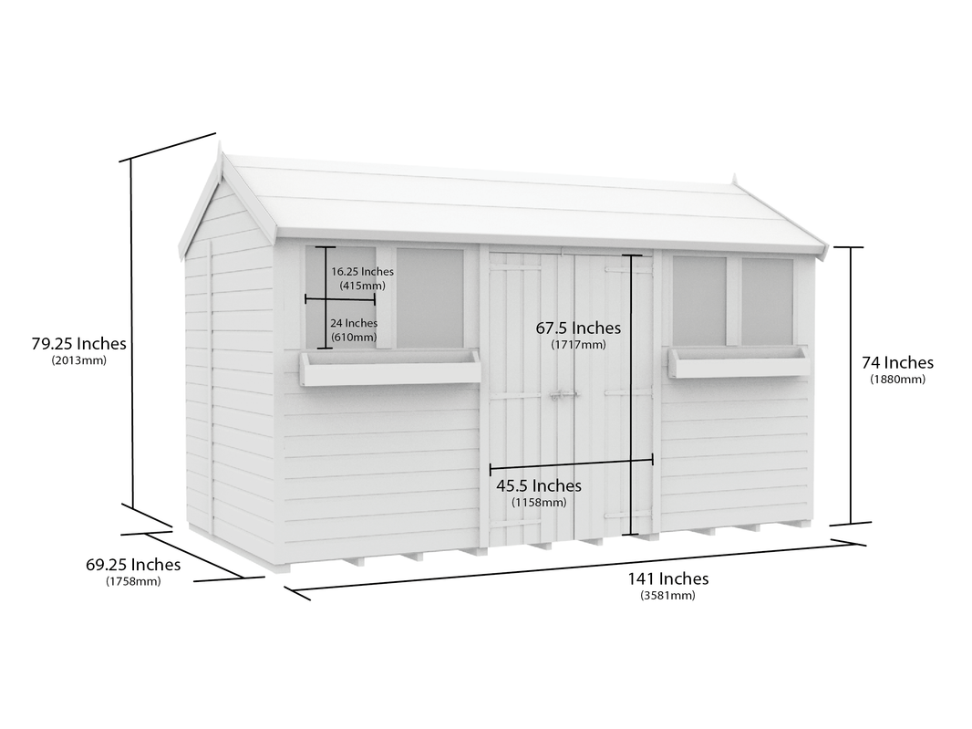 image 6ft x 12ft Apex Summer Shed