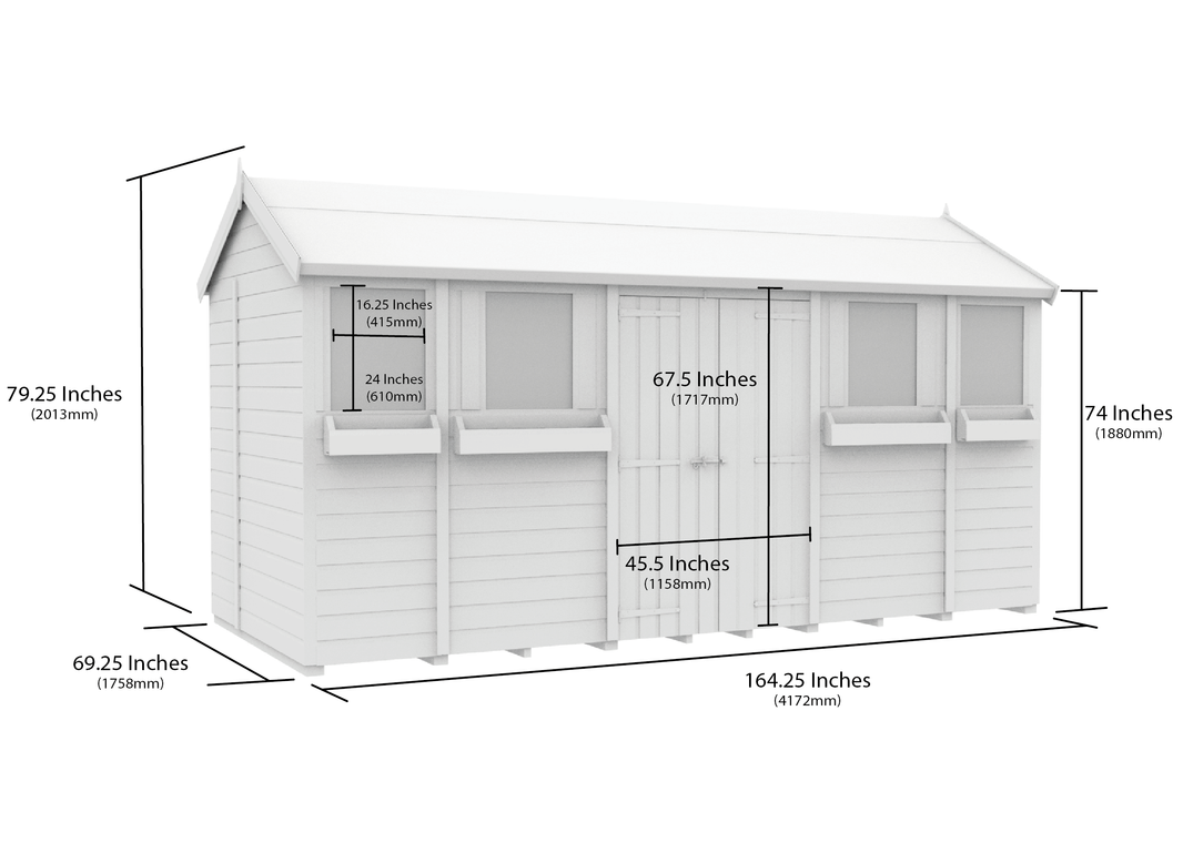 image 6ft x 14ft Apex Summer Shed