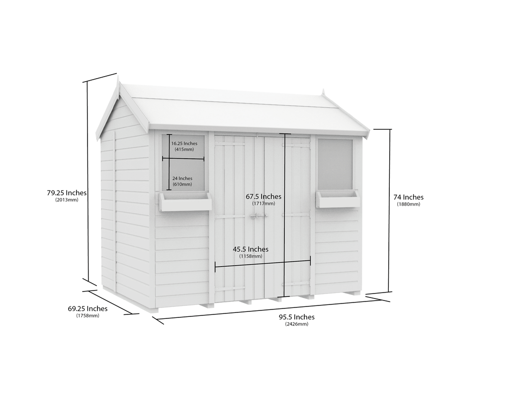 image 6ft x 8ft Apex Summer Shed