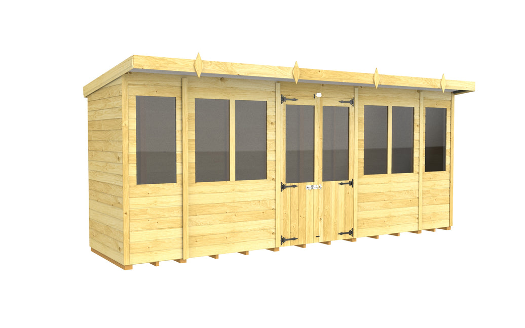 4ft x 16ft Pent Summer House