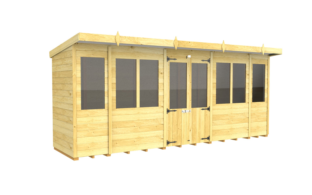 4ft x 16ft Pent Summer House