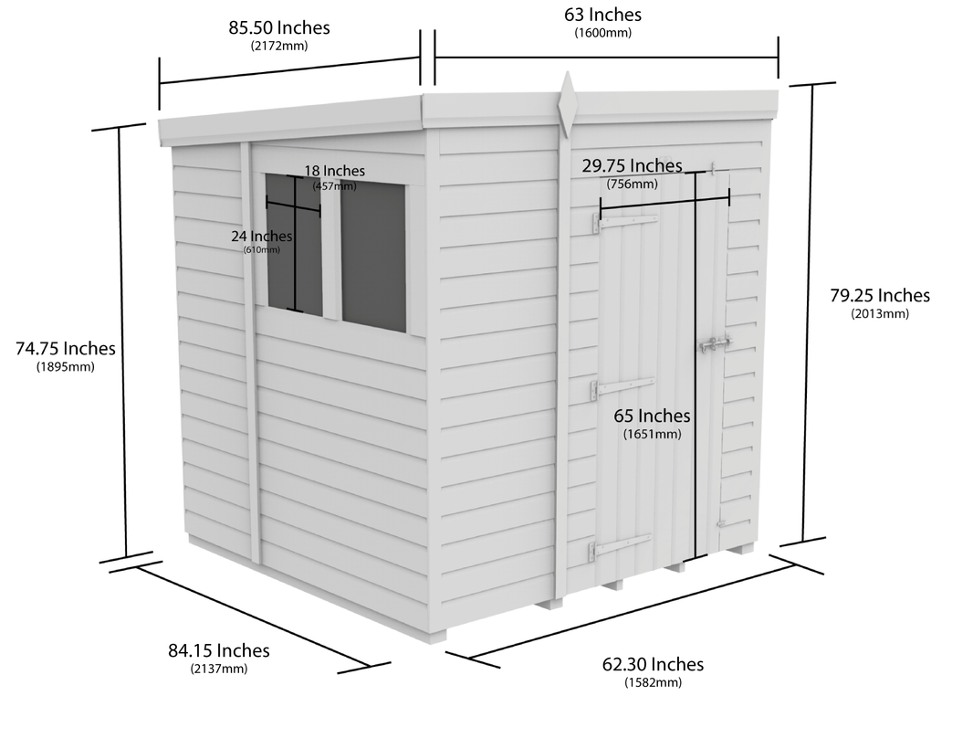 image 7ft x 5ft Pent Security Shed