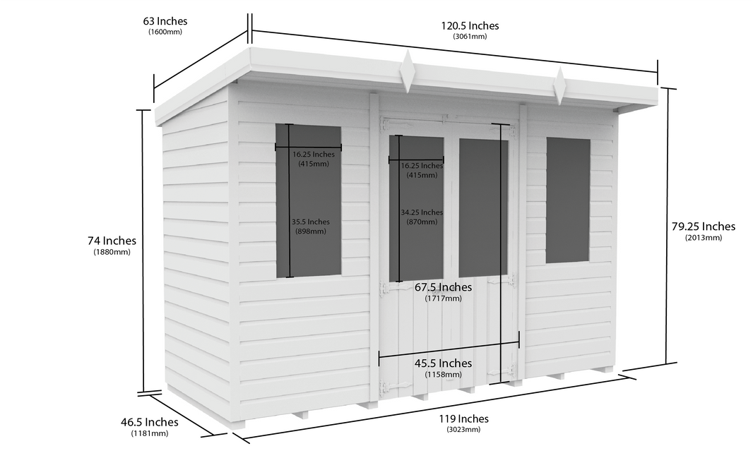 image 4ft x 10ft Pent Summer House