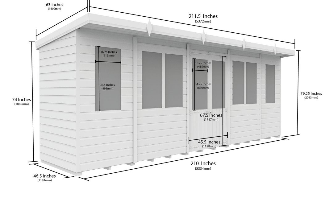 image 4ft x 18ft Pent Summer House