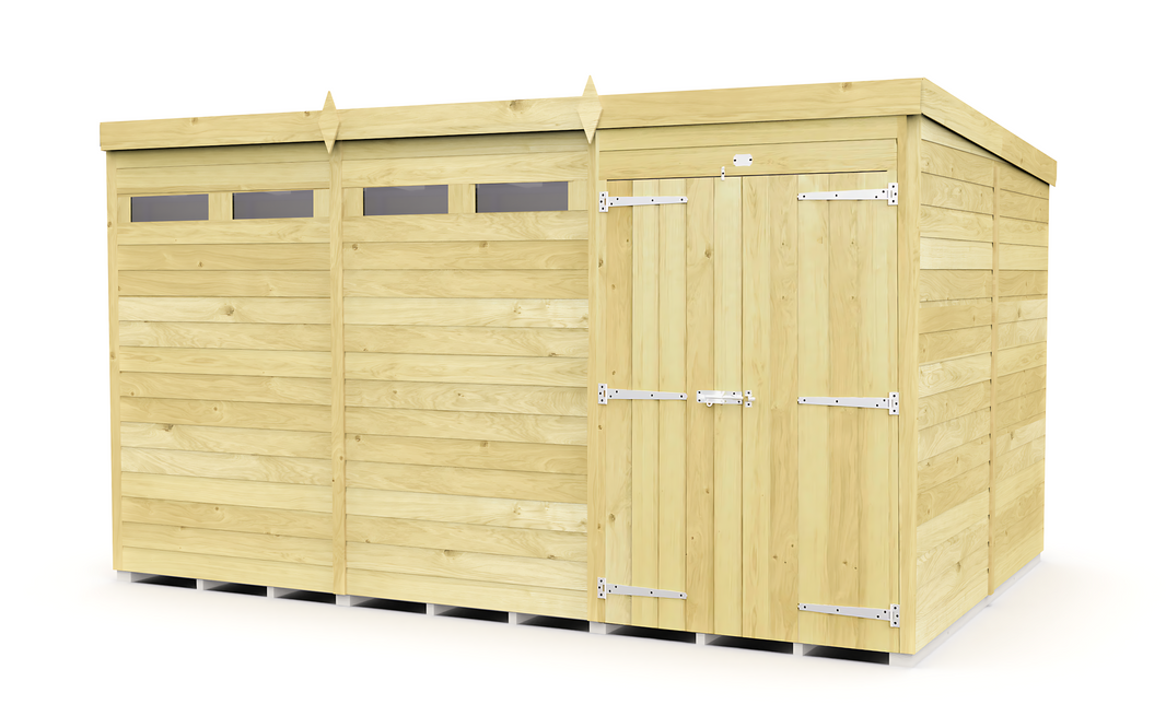 8ft x 12ft Pent Security Shed
