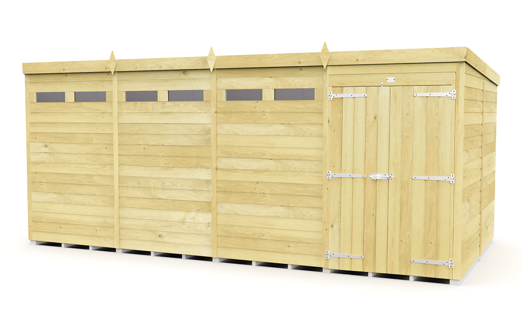 8ft x 16ft Pent Security Shed