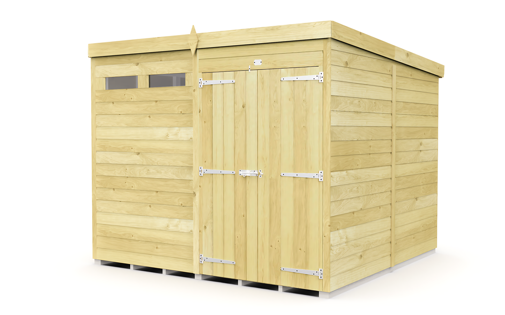8ft x 8ft Pent Security Shed