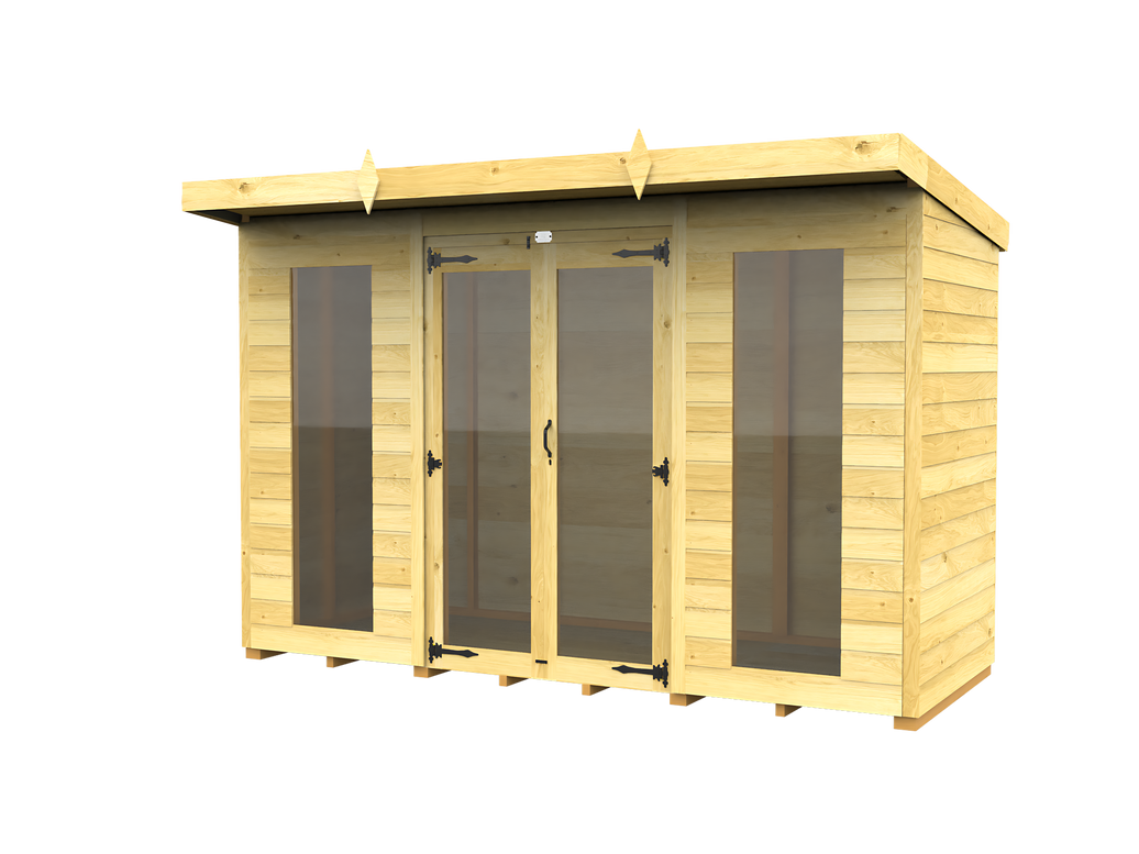 4ft x 10ft Pent Summer House (Full Height Window)