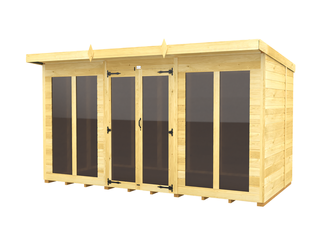 5ft x 12ft Pent Summer House (Full Height Window)