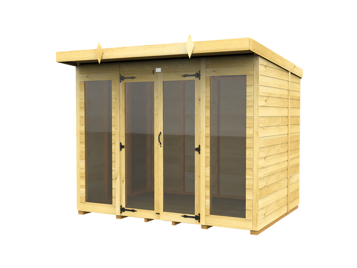 8ft Pent Summer House (Full Height Window)