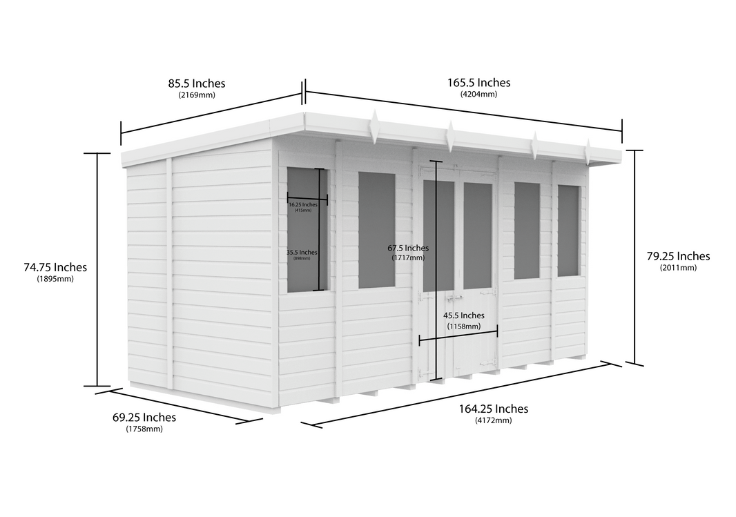 image 6ft x 14ft Pent Summer House