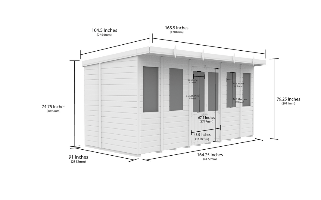 image 8ft x 14ft Pent Summer House