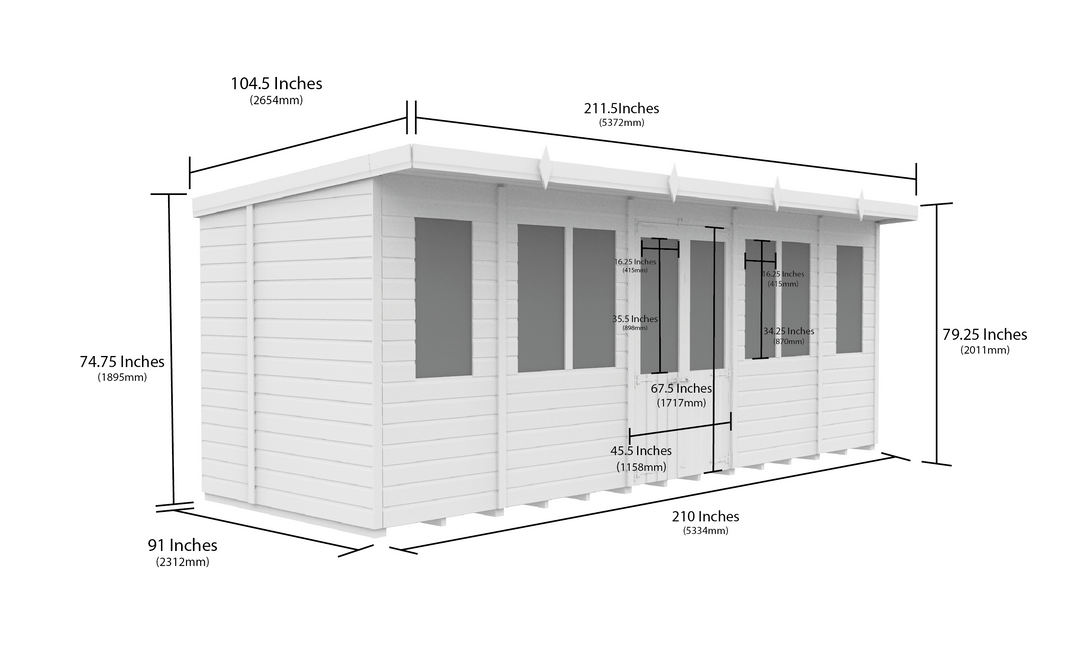 image 8ft x 18ft Pent Summer House