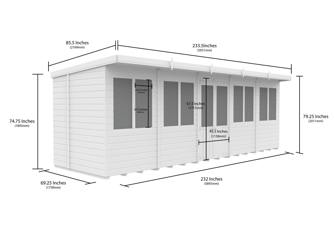 image 6ft x 20ft Pent Summer House