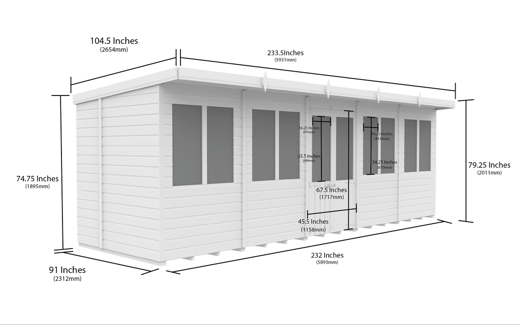 image 8ft x 20ft Pent Summer House
