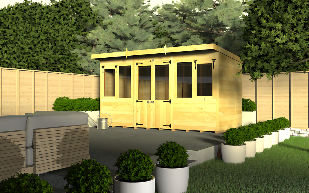 image 4ft x 16ft Pent Summer House