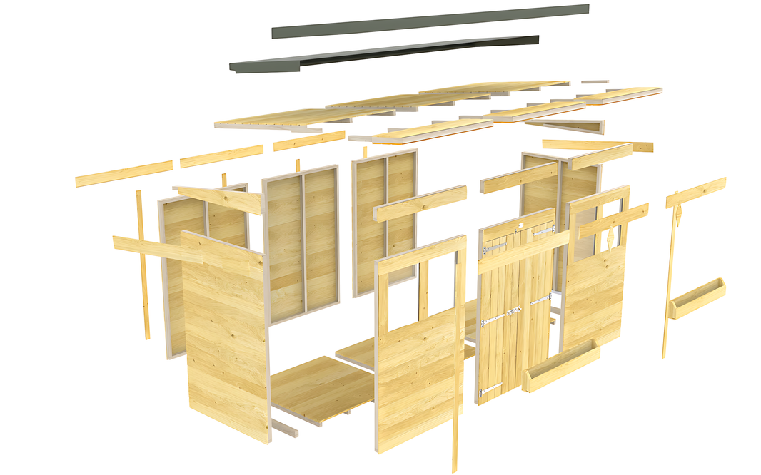 image 5ft x 20ft Pent Summer Shed