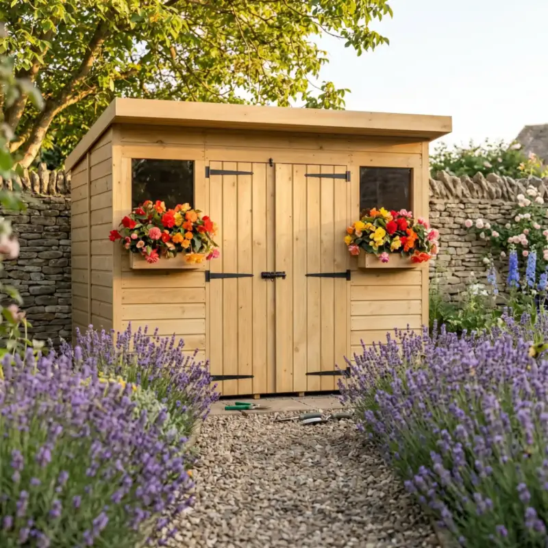 A NextdaySheds building in a customer’s garden
