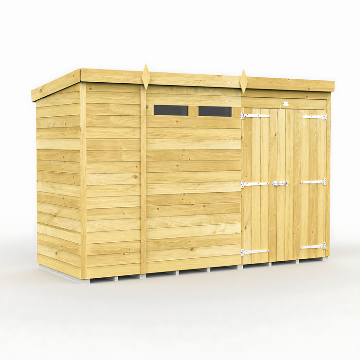 4ft x 10ft Pent Security Shed