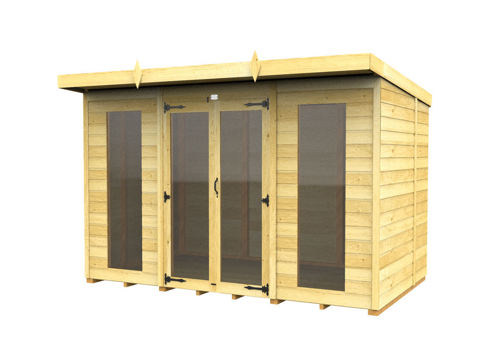 10ft x 7ft Pent Summer House (Full Height Window)